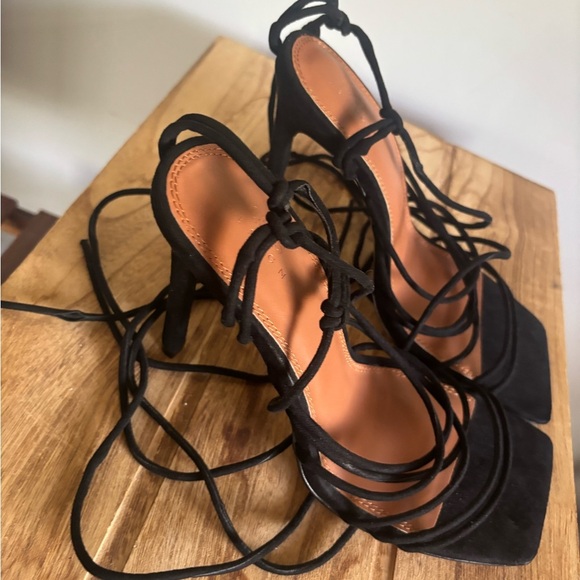 Nina Black Strappy Heeled Sandals - Picture 5 of 10